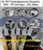 6x 10 Euro Gedenkm�nzen Deutschland 2011 in PP - komplett